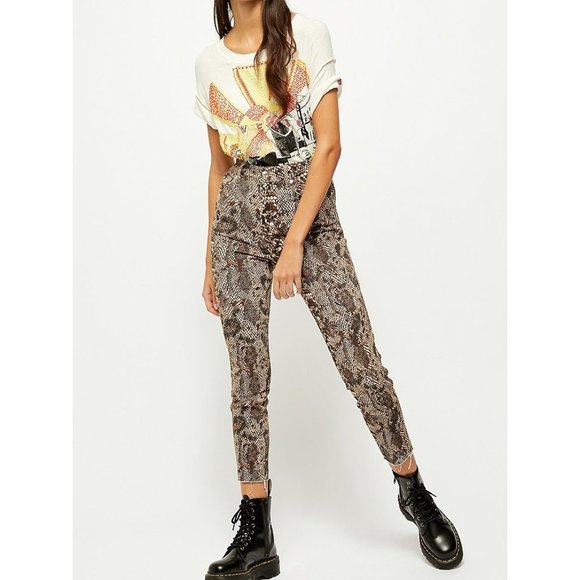 NWT Free People Raw High Rise Jegging / Snakeskin - Picture 2 of 7